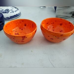 Clay pottery bowls.